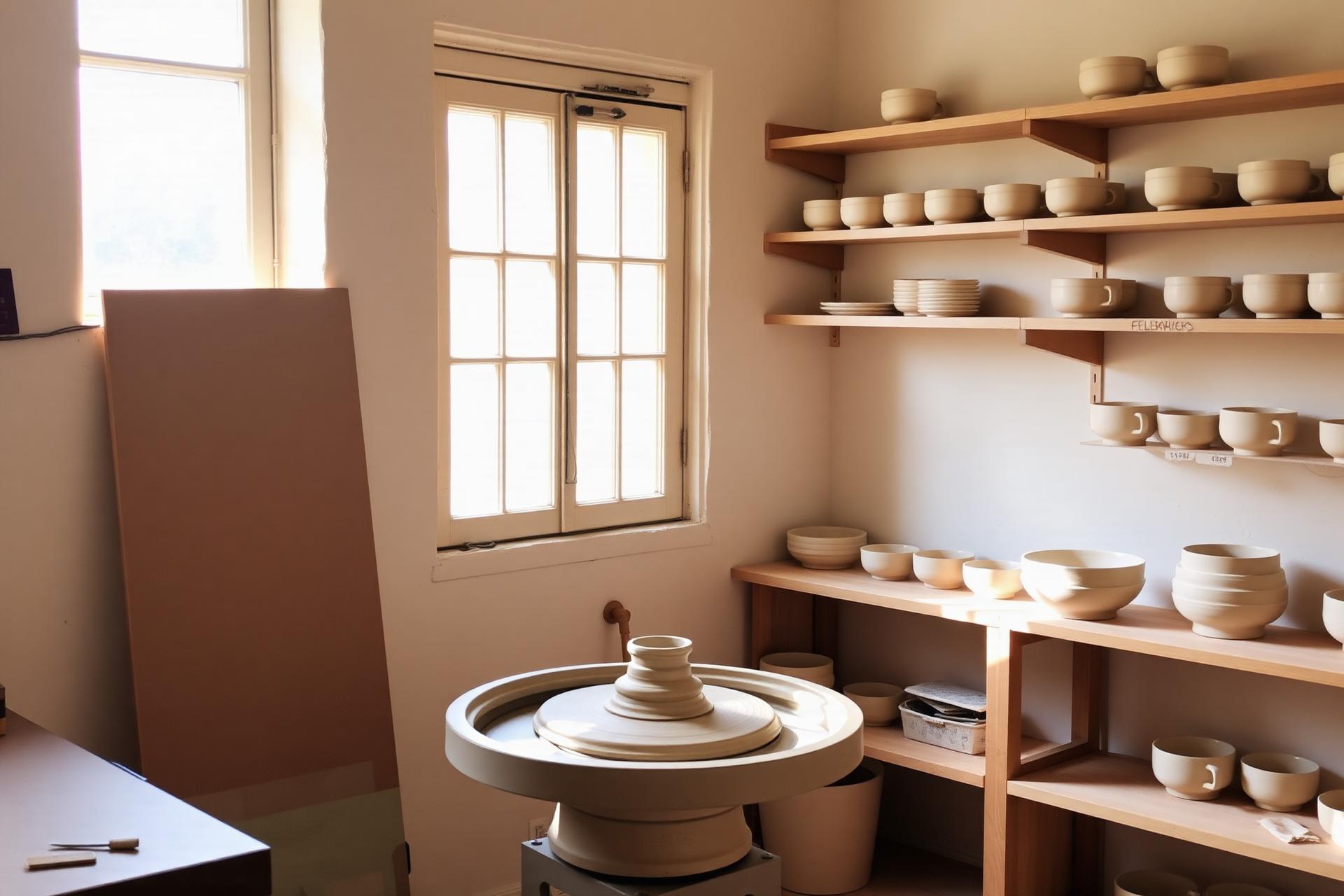 Pracownia ceramiczna z ręcznie tworzoną porcelaną